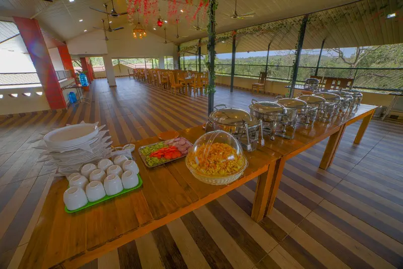 A buffet laid out in the hall