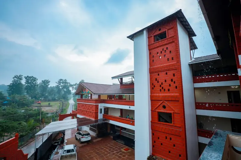 The resort gate and tower