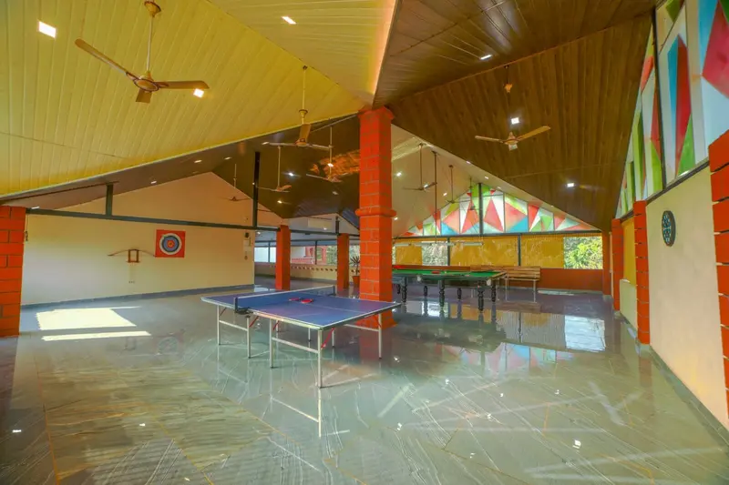 The games hall with a table tennis table