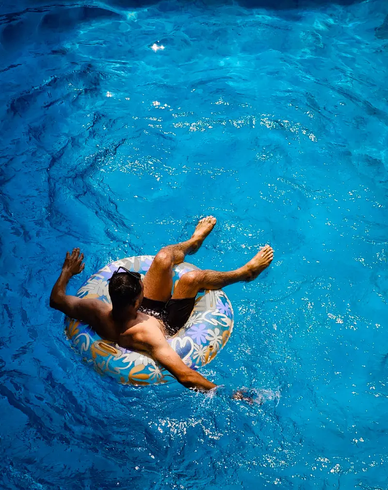 A guest swimming