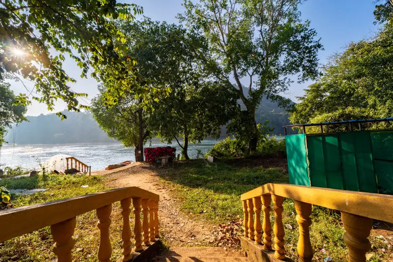 The river jetty at the resort